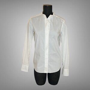 Hermes Poplin Cotton Women's Shirt EU Size 38 Made In France White